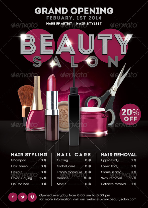 Flyer Beauty Salon Opening Promoting by n2n44 | GraphicRiver