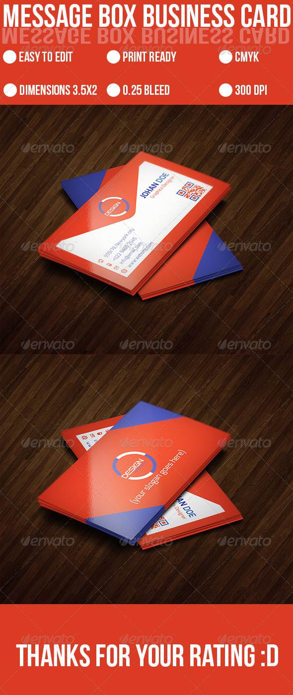 Message Box Business Card - Business Cards Print Templates