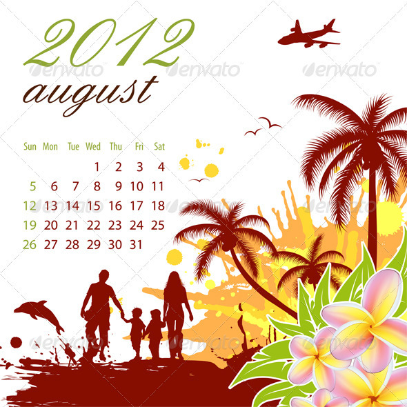 Calendar for 2012 August