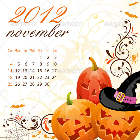 Calendar for 2012 November