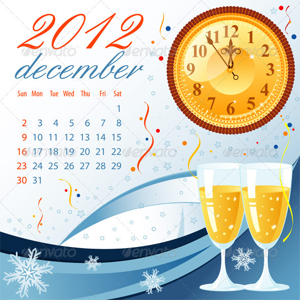 Calendar for 2012 December