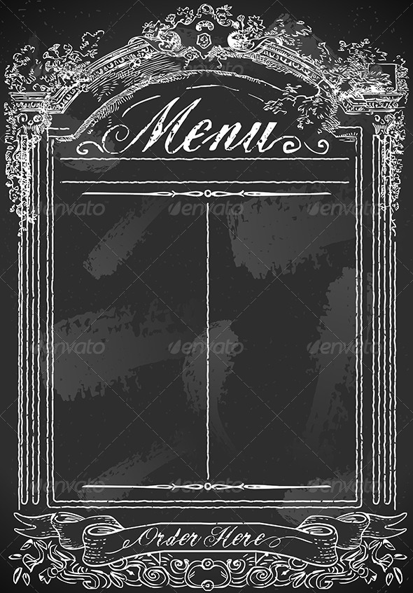 Vintage Blackboard for Restaurant Menu - Decorative Vectors