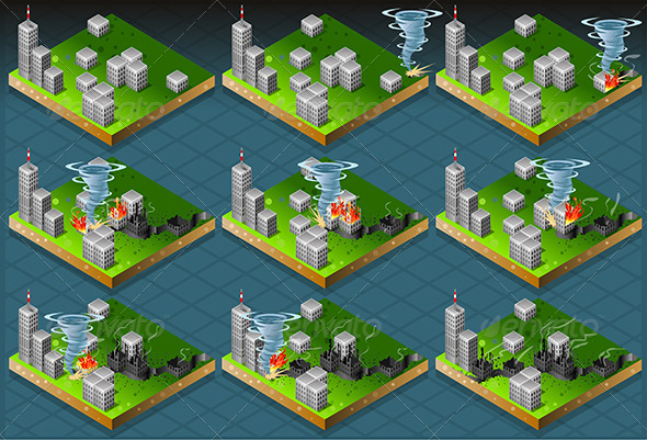 Isometric Tornado Classifications Scale - Conceptual Vectors