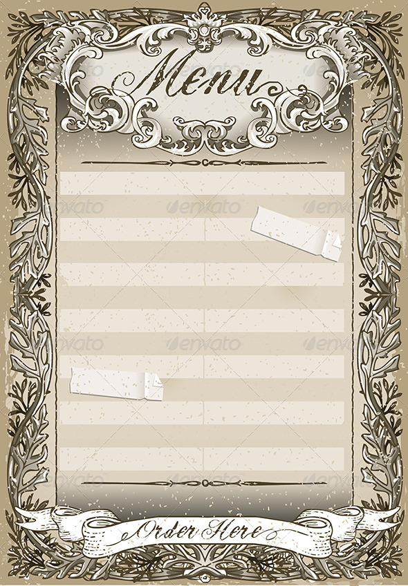 Vintage Graphic Page for Restaurant Menu - Decorative Vectors