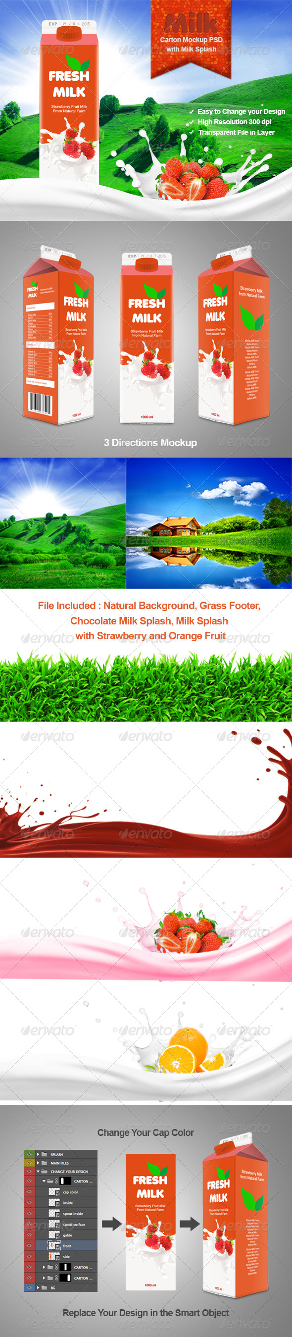 Milk Carton Mockup - Graphics