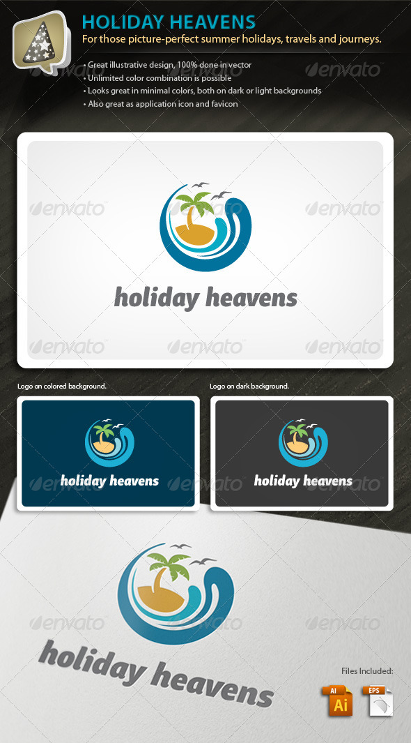 Holiday Heavens - Logo For Leisure and Travel Biz - Nature Logo Templates