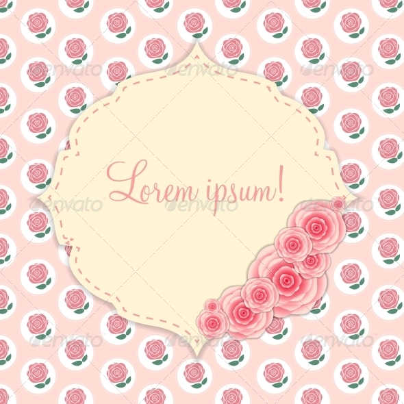 Frame with Rose Flowers - Valentines Seasons/Holidays