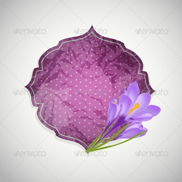 Aged Paper Label with Flower - Decorative Symbols Decorative