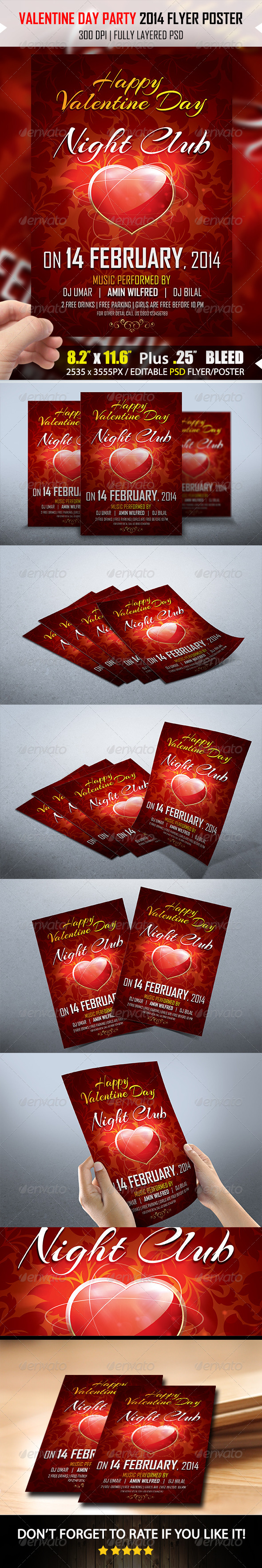 Valentine Day Party 2014 Flyer V01 - Clubs & Parties Events