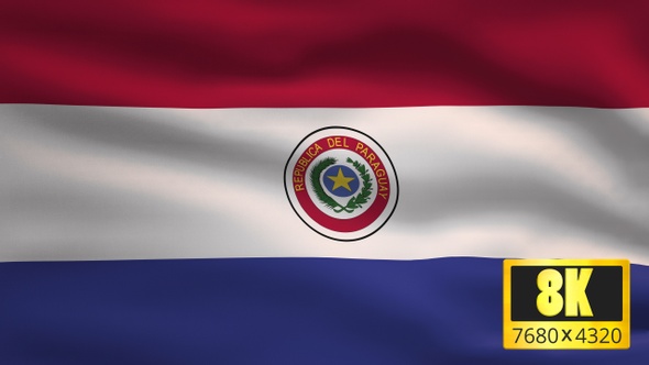8K Paraguay Windy Flag Background alt