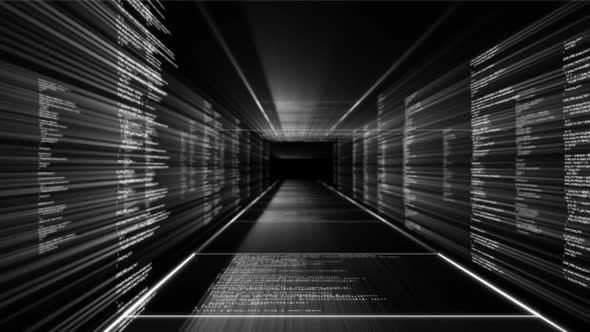 Animation of digital information on black background  alt