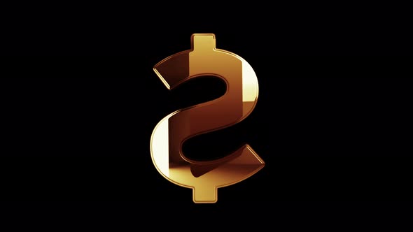Dollar currency icon and USD money metal symbol loop rotating alt
