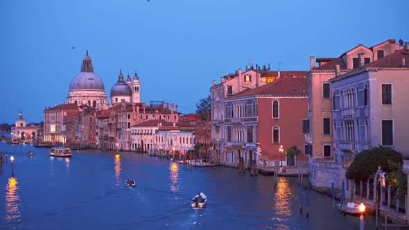 View of Venice Grand Canal and Santa Maria Della Salute Church in the Evening alt