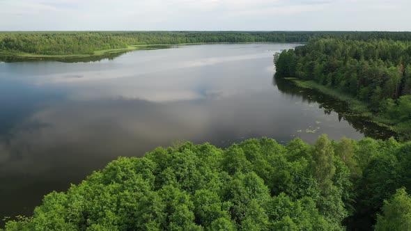 Top View of the Lake Bolta in the Forest in the Braslav Lakes National Park the Most Beautiful