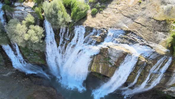 drone footage natural waterfall alt