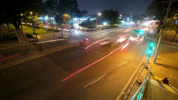  Night time lapse footage view of traffic in city