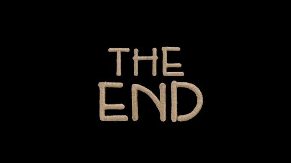 Word The End Written by Handmade Letters, Alpha Channel 