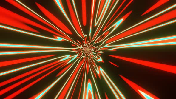 Modern Abstract Animation Pulsing and Rotating Rays on Black Background