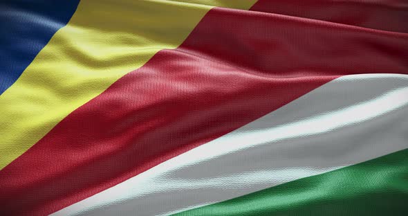 Seychelles national flag background motion graphic looped 4K alt