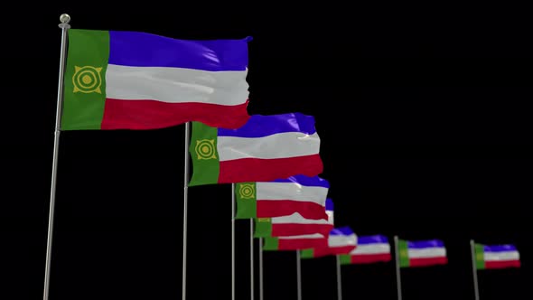 Khakassia Row Of Flags Animation Include Alpha Channel
