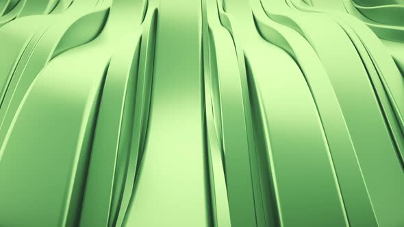 Green Metalic Wavy Lines Background