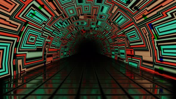Abstract Tunnel Podium Flickering with Lights