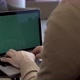 Male Person Working With Green Screen Laptop - VideoHive Item for Sale