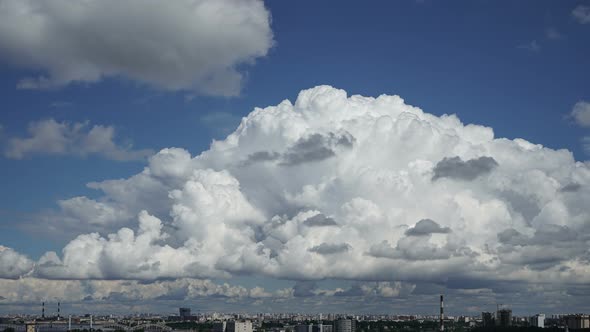 Large Rain Cloud Formed and It Began To Rain Over the City of Saint Petersburg, Timelapse