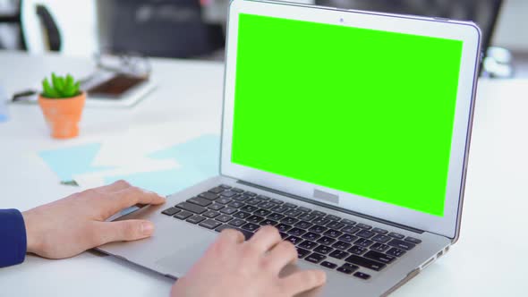 Close Up Details Man Typing on Keyboard Laptop alt