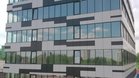 Glass Windows of Black and White Office Building in Eastern Europe