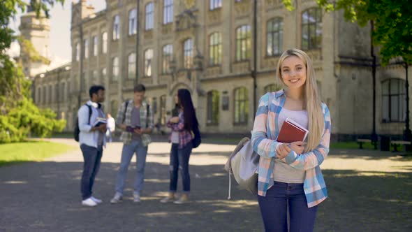 Pretty student happy to get higher education and bright future opportunities alt