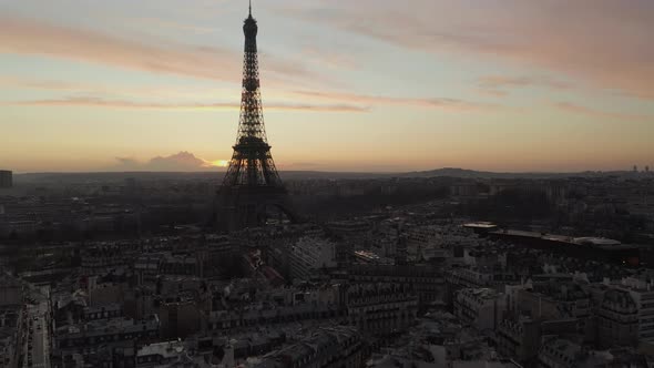 Fly Above Town Development Around Eiffel Tower alt