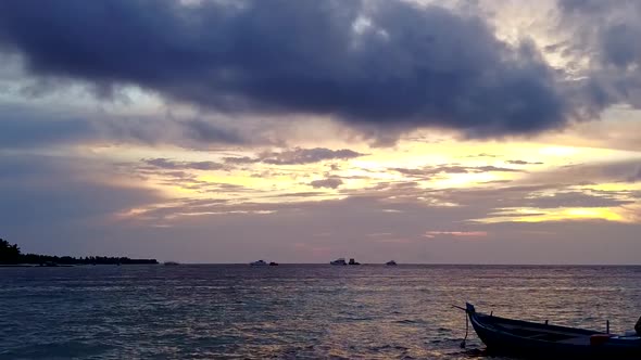 Aerial drone texture of coast beach voyage by blue water and sand background alt