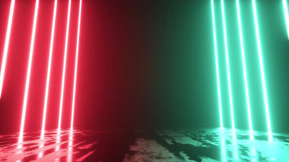 Modern and futuristic neon abstract background on black. Sci-fi concept. Animation 3d render alt