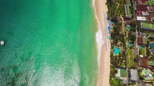 Aerial view of Phi Phi, Maya beach with Andaman sea in Phuket. hailand