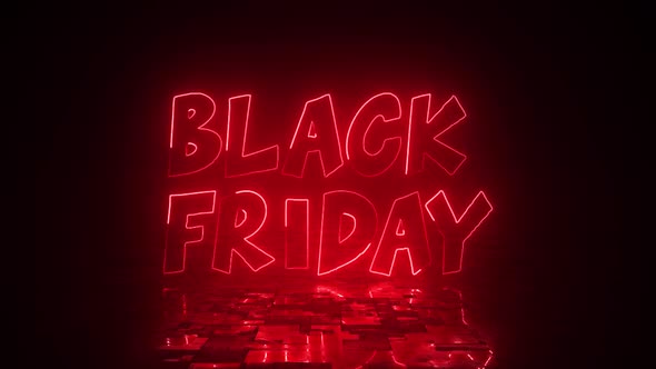Black Friday Neon Style Red Color