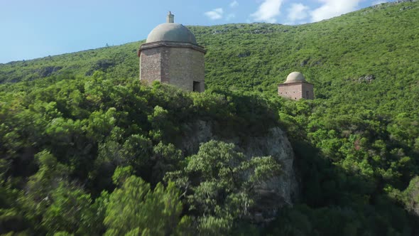 Aerial View of the Stunning Natural Landscape By the Arrabida Fort alt
