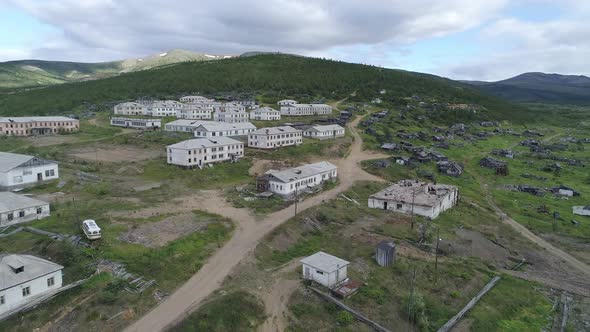 Aerial view of abandoned village in Chukotka. 30 alt