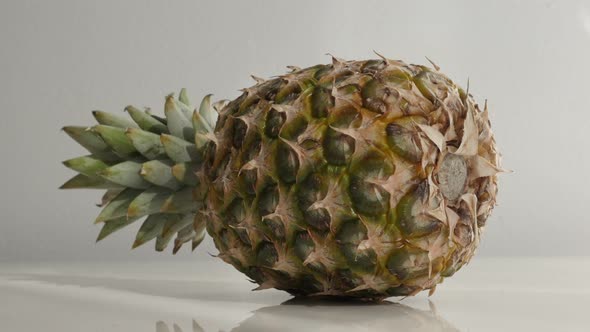 Slow tilt on ananas comosus exotic fruit  4K 2160p 30fps UltraHD tilting footage - Close-up of pinea alt