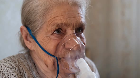 The Procedure of Inhalation with a Nebulizer for Older Women.