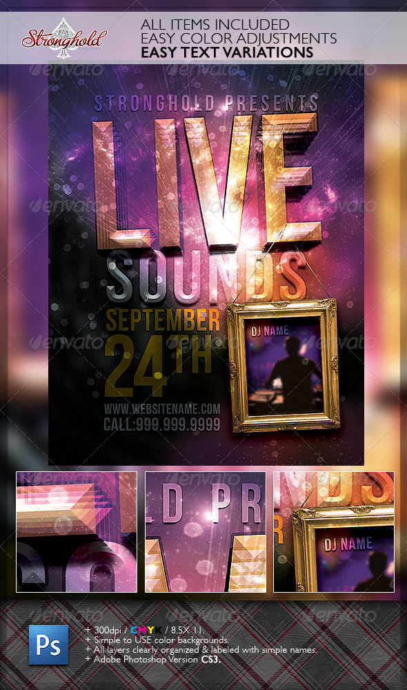 Live Sounds Party Flyer Template - Clubs & Parties Events
