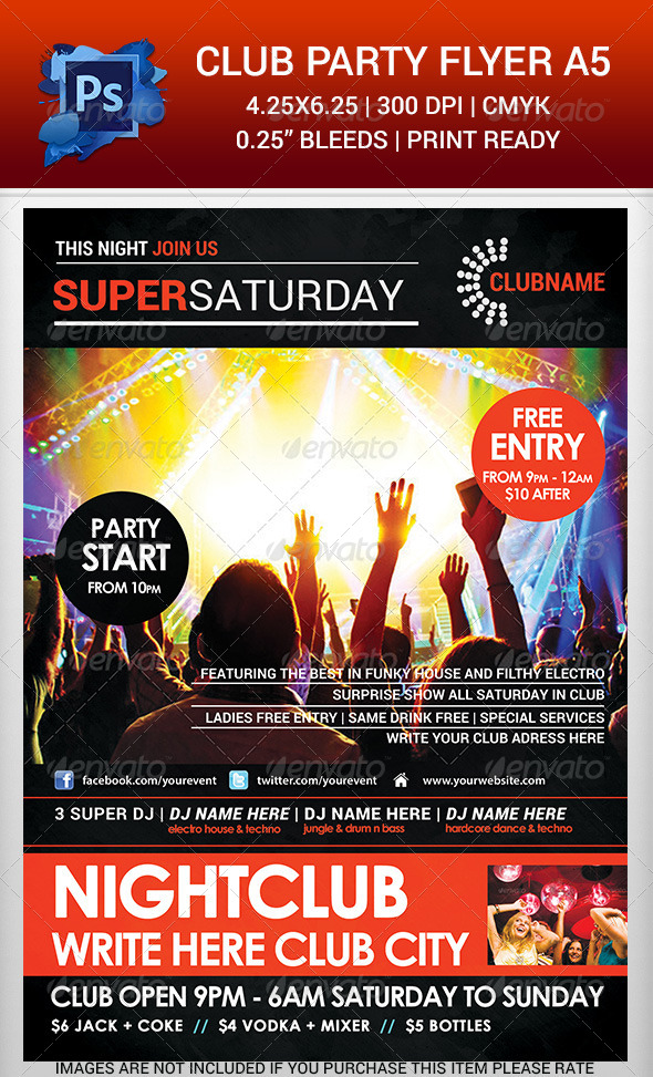 Club Party Time Flyer Template v.2 - Clubs & Parties Events