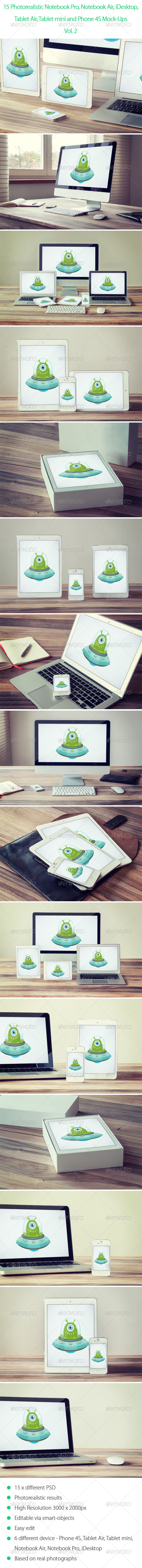15 Photorealistic Device Mock-Ups Vol.2 - Displays Product Mock-Ups