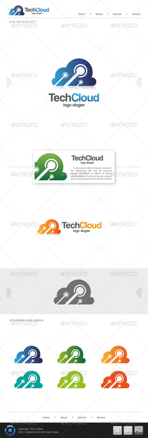 Tech Cloud Logo - Objects Logo Templates