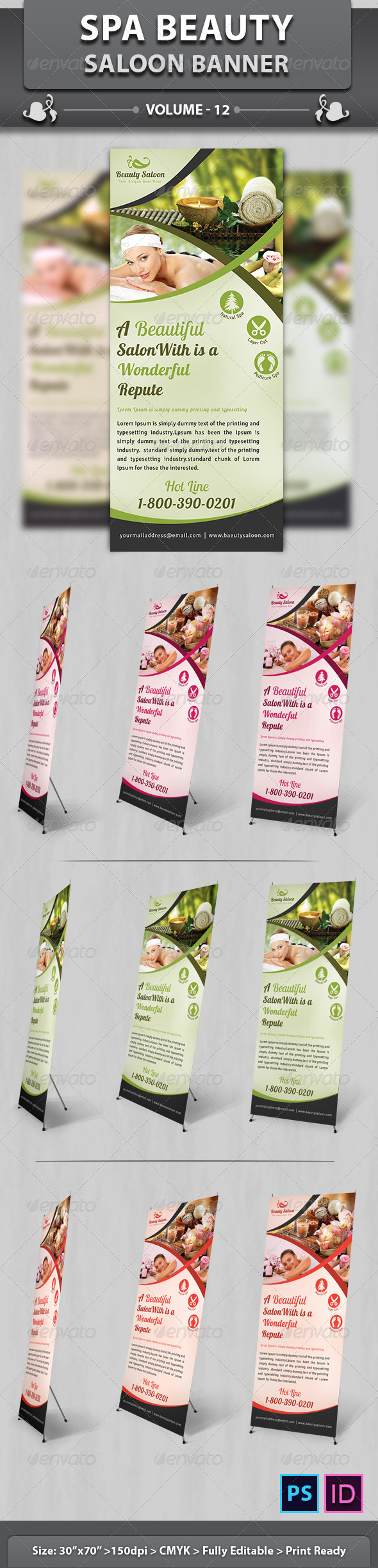 Spa & Beauty Saloon Banner | Volume 12 - Signage Print Templates