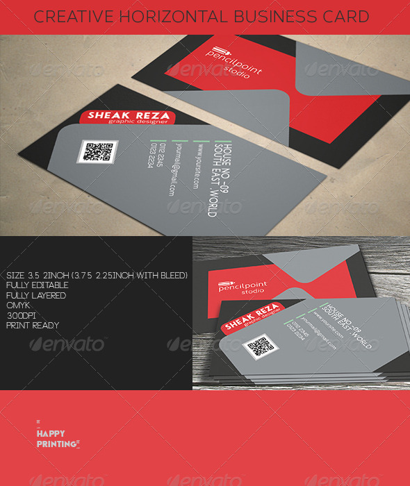Creative Horizontal Business Card - Creative Business Cards