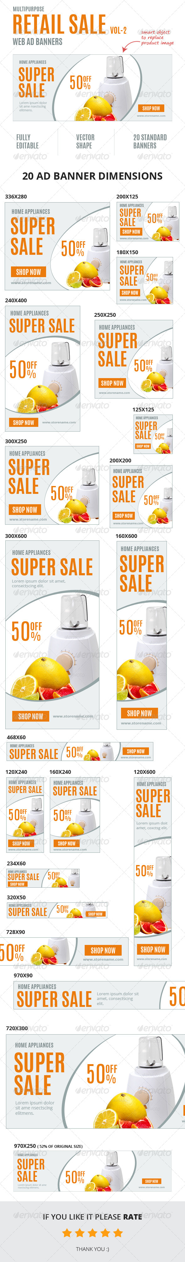Multipurpose Retail Sale Ad Banners-Vol2 - Banners & Ads Web Elements