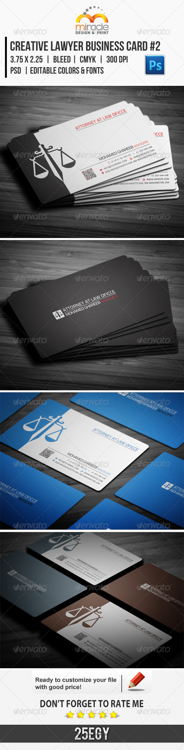 Creative Lawyer Business Card #2 - Business Cards Print Templates