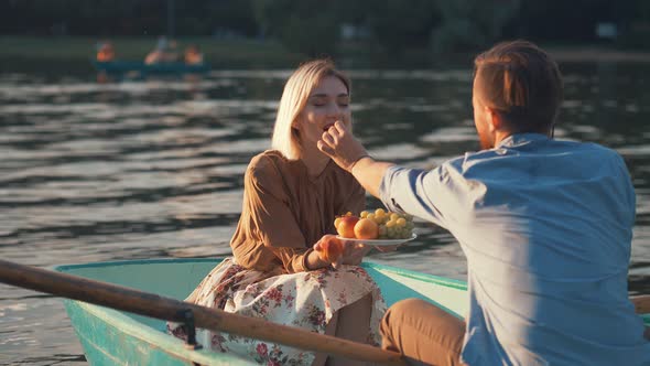 Young couple in a boat  alt