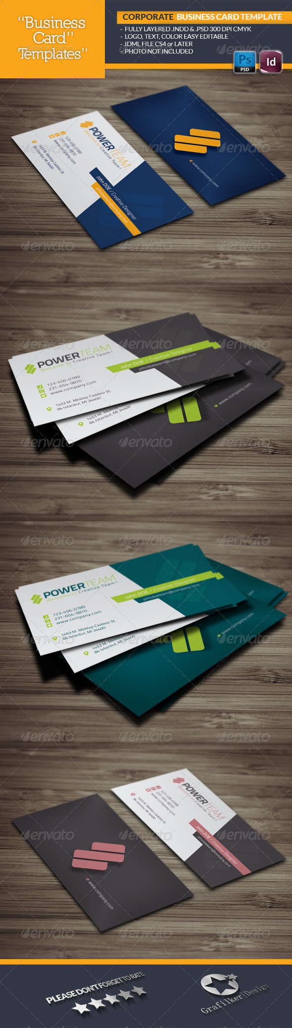 Corporate Business Card Template - Business Cards Print Templates